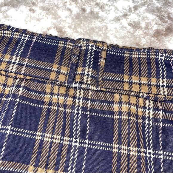NEW - SO Juniors plaid school girl pleated skirt in navy and mustard color SZ XL - Picture 8 of 9